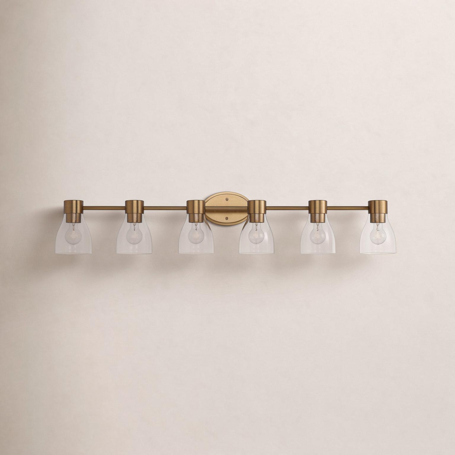 Jessa Dimmable Vanity Light, Brushed Brass, 6