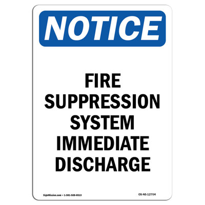 Fire Suppression System Immediate Sign