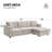 Comfortable Polyester Sectional Sofa with Movable Ottoman and Sturdy Frame-109279841