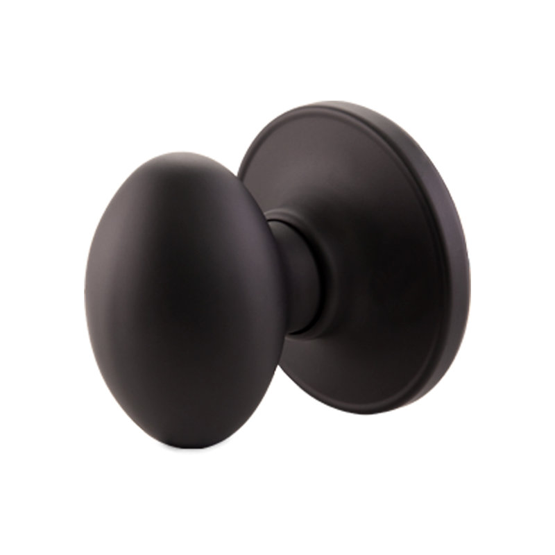 Egg Single Dummy Door Knob, Matte Black, Right