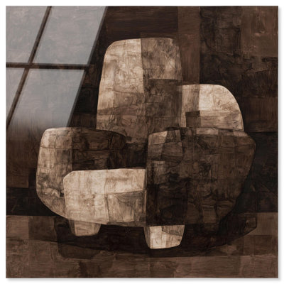 «Monolithe», art mural Boho Brown par Art Remedy, prêt à accrocher, 24 x 24