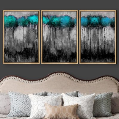 Abstrait arbre gris forêt avec décorations murales pour le salon de la chambre à coucher