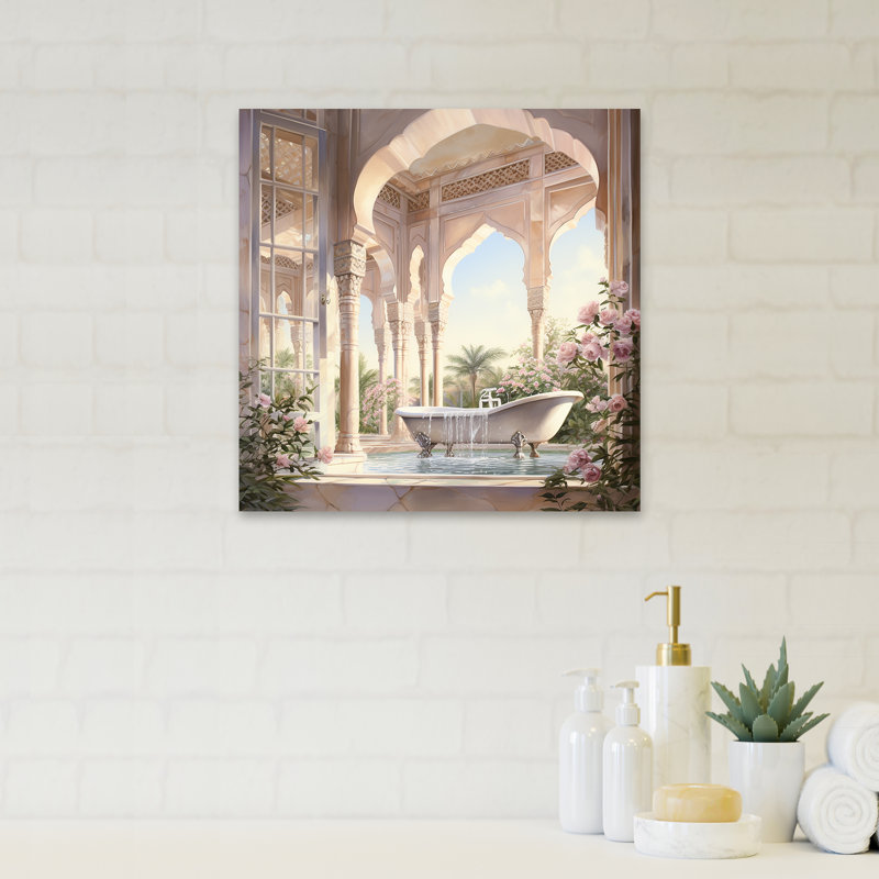 Bathroom Oasis V - Bath & Laundry, art mural, H 36 po x l 36 po x P 1,5 po