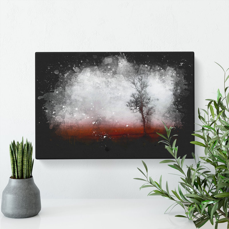 Tree Fog In Switzerland - Wrapped Canvas Print, 50cm H x 76cm W x 3cm D