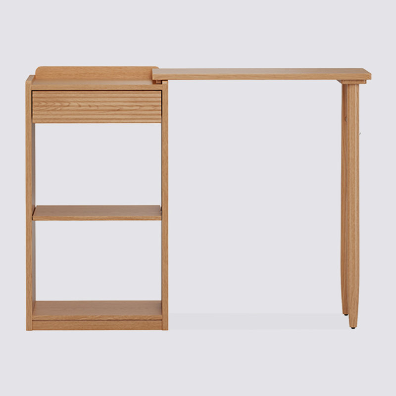 Table de bar extensible en bois massif et bois d'hévéa, H 37,4 po x L 50 po x l 15,75 po