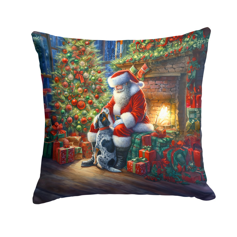 Coussin Bluetick Hound and Santa Claus, H 18 po x l 18 po