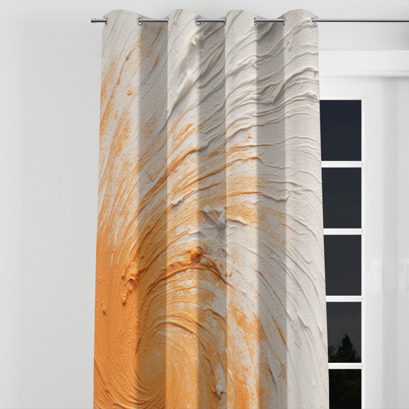 Latorre - Modern Spiral Abstract Room Darkening Grommet Curtain - 1 Panel, 52" W x 84" L, Silver Grommets