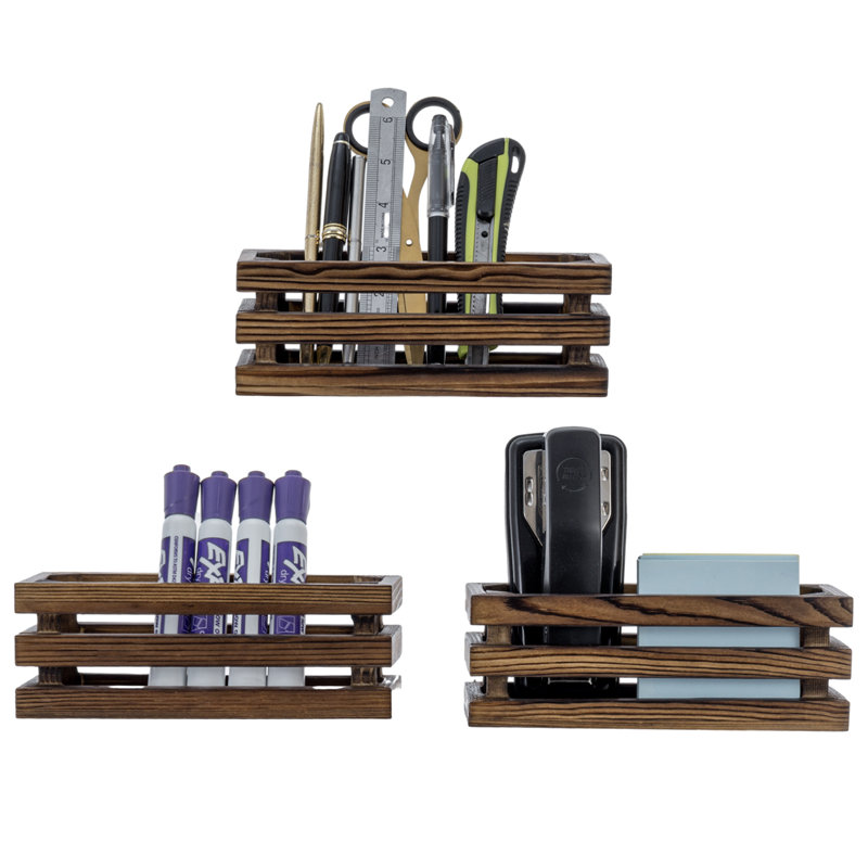 3 Piece Wood Magnetic Pen Holder