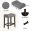 Ensemble de table de bar 3 personnes avec prise de courant Tasneema, ensemble de table de bar et de chaises, ensemble de table de bar avec 3 tabourets rembourrés-1090511484