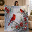 Jeté floral cardinal Crimson Winter