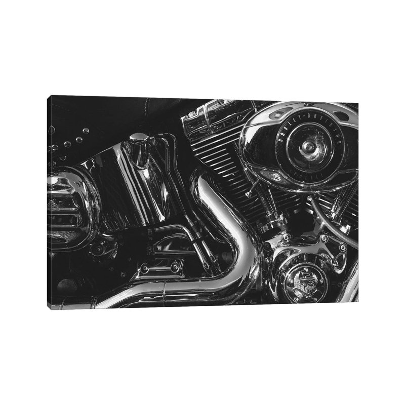 Harley Engine - Print on Canvas, Wrapped Canvas, 101.6 cm H x 66.04 cm W x 1.91 cm D