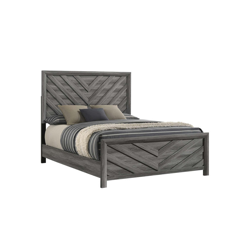 Lit simple en bois de style moderne Denver, Lit simple