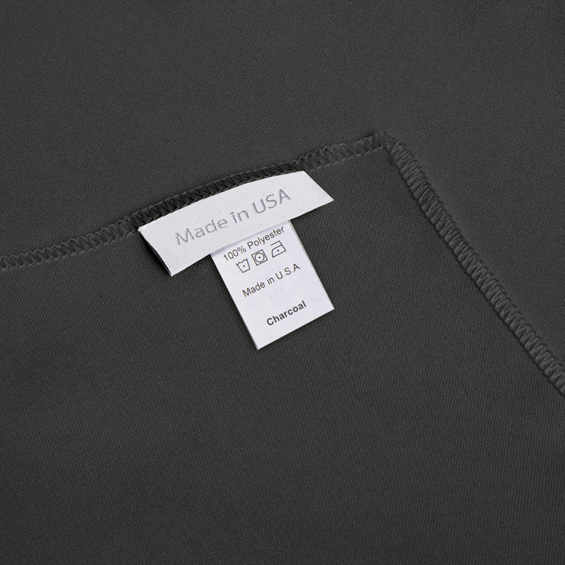 Angiens Polyester Semi-Sheer Drape Pair, Charcoal