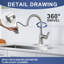 Stainless Steel 3-Function Single Handle Pull Down Kitchen Faucet With Deck Plate And Supply Lines-111789009