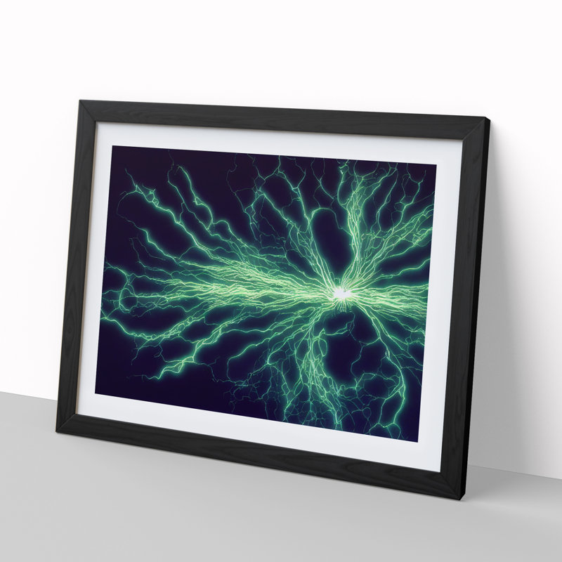 XH1022-3009X Electricity Art Vol.3 - Single Picture Frame Print, 46cm H x 64cm W x 2cm D, Black 