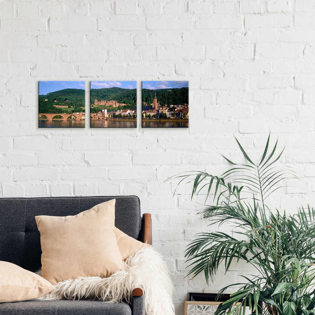 'Heidelberg Castle with Altstadt (old Town) in the Foreground' Photograph Multi-Piece Image on Wrapped Canvas