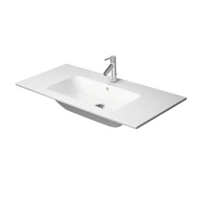 Lavabo de salle de bain mural rectangulaire en céramique avec trop-plein Me by Starck