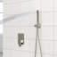 Double pomme de douche carrée - 10 po à fixation murale, nickel brossé, valve équilibrée, pluie et douchette 10 po et douche, installation facile-118768106
