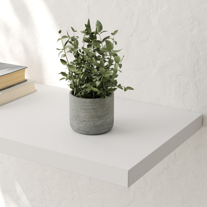 12 Inch Deep Floating Shelf, 48 x12 Inch Large Wall Mounted Shelf for Kitchen, Bathroom, Living Room, White (2 Pack), White