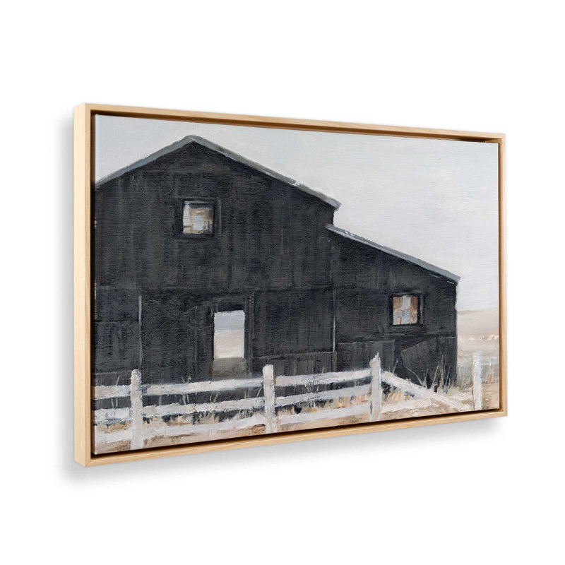 Impression sur toile Weathered Barn II, H 12,75 po x l 18,75 po x P 1,75 po, Cadre américain en érable flottant, 1