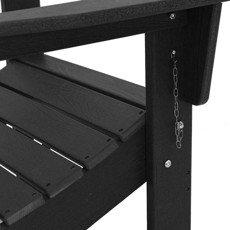 Chaise Adirondack pliante vidaXL noire en PEHD de 31,69 po x 29,33 po x 36,22 po