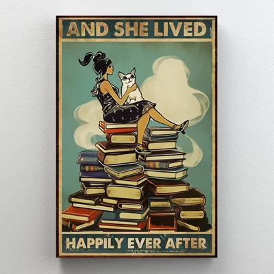 Chimkasi, livres et elle a survécu - 1 pièce, reproduction d'art graphique sur toile tendue