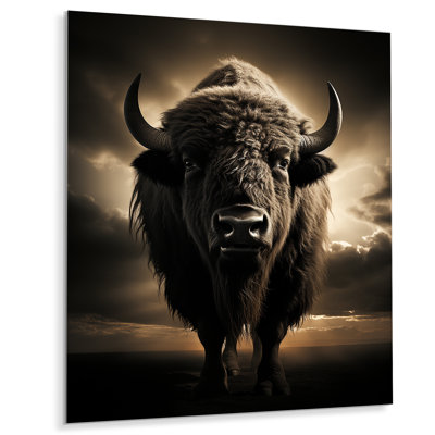 Décoration murale noire et blanche Buffalo Silhouette Serenade I - Animaux Bison