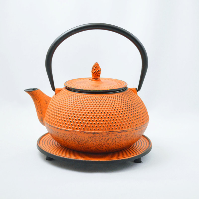 Cloelia 40oz Stovetop Safe Teapot, Orange