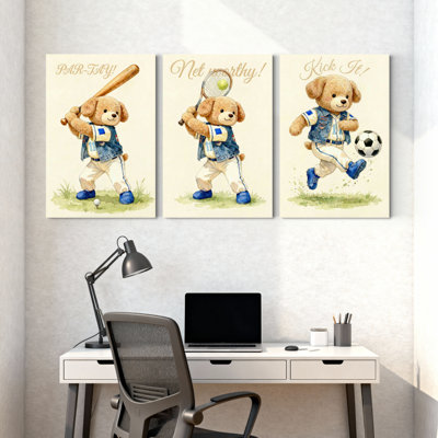 Ensemble de 3 reproductions d'art sur toile
