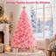 Sapin de Noël artificiel rose de 2,13 m (7 pi) non illuminé, épinette articulée avec branches réalistes, 1000 pointes et support en métal-1484591374