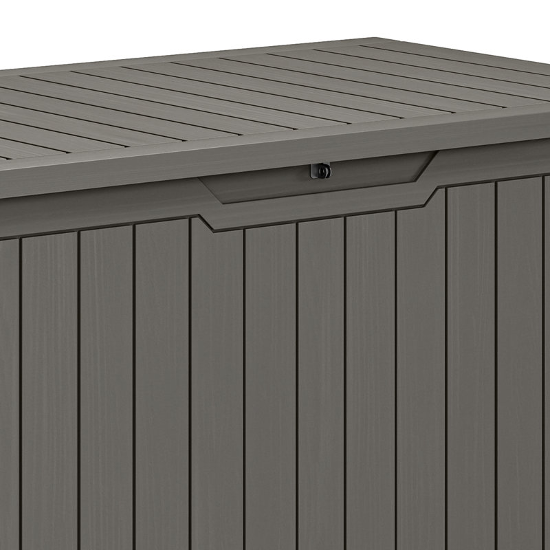 870l Lockable Extra Large Deck Box，Lockable Garden Storage Box, Brown
