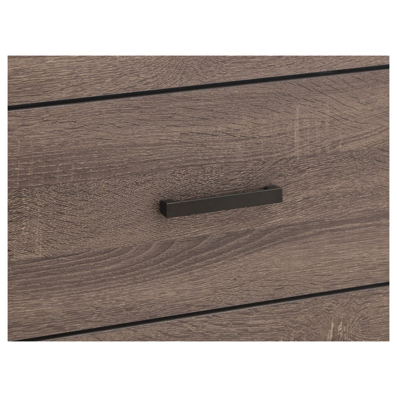 Ensemble de chambre à coucher 3 pièces Kingsley Barrel Oak Eastern King avec lit plateforme de rangement, commode et miroir