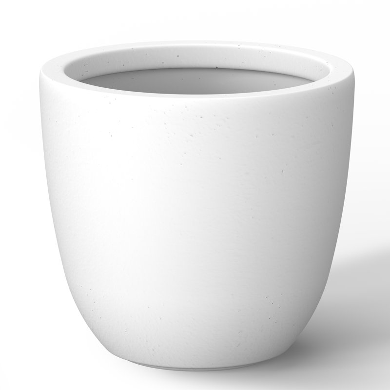 Larney Handmade Pot Planter, Crisp White, 9" H x 9.84" W x 9.84" D