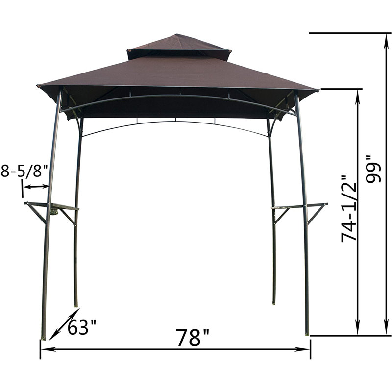 6,6 pi L 5,3 pi. D Pavillon de jardin en acier