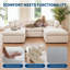 Canapé modulaire en U modulaire, canapé 5 places avec sièges profonds de 25,59 po, tissu chenille doux, housses lavables, livraison compressée, grand canapé de salon-512677372