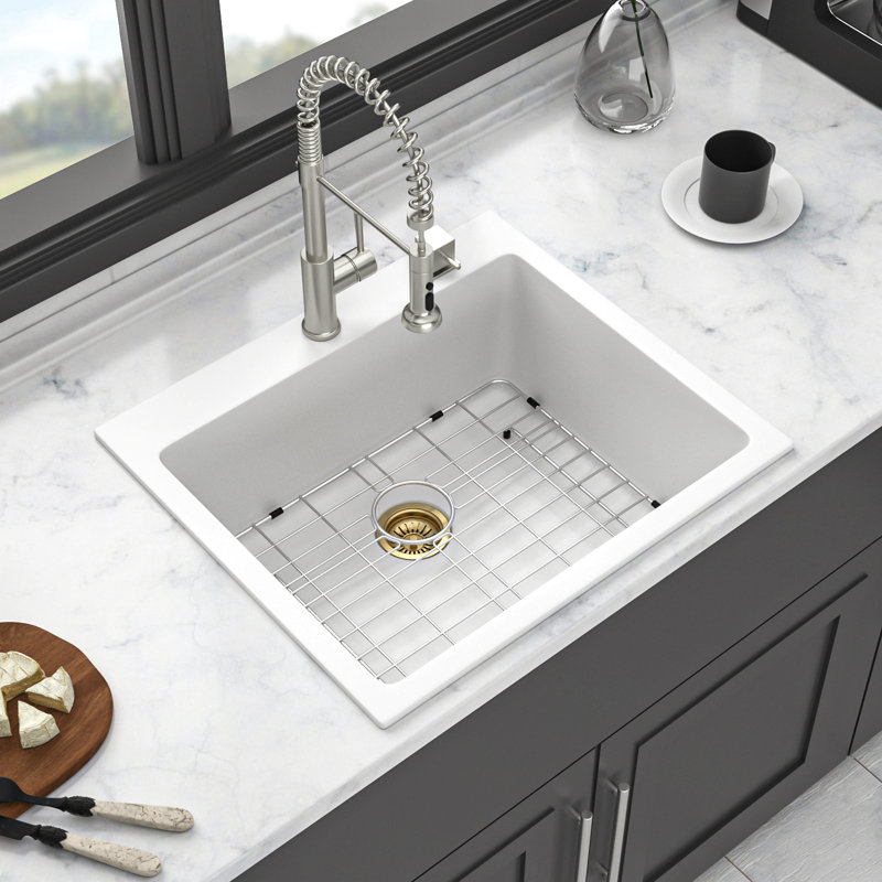 Évier de cuisine en quartz - Évier de cuisine à simple cuve en granite