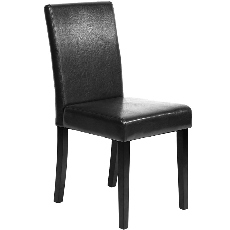Chaise d'appoint en bois massif touffeté Ault, Noir