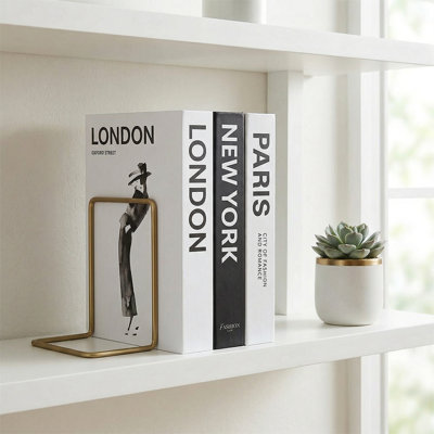 Ensemble de 3 livres décoratifs minimalistes modernes, New York, Paris, livres de mode