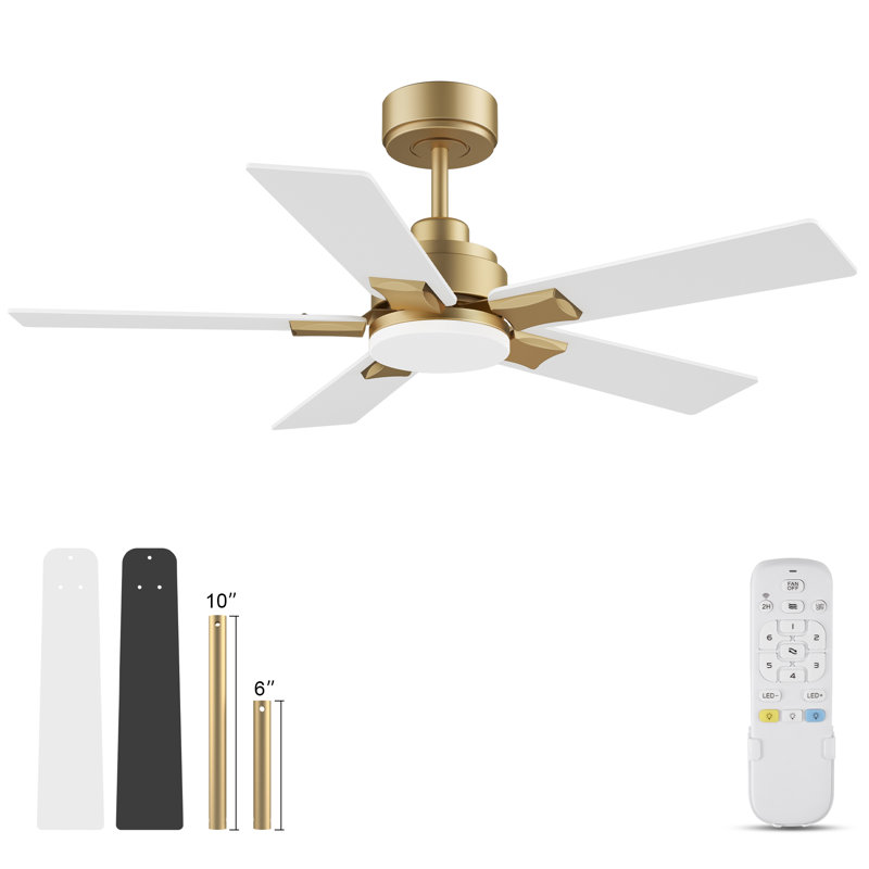 Ventilateur de plafond à 4 pales 42 po intérieur / extérieur avec lumière DEL de 42 po d'intérieur / extérieur avec télécommande, à intensité variable