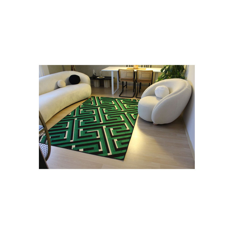 Tapis lavable à la machine à motif clé et ombre, Sous-tapis rectangulaire 3 pi 11 po x 5 pi 11 po i