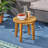 Outdoor 16" Side Table Of Wood, Finish, Rustic Grace Wood With Texture,