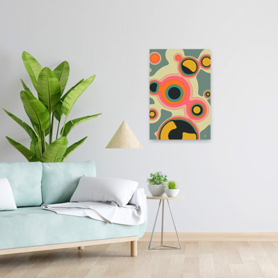 Vibrant Contoured Flow Abstract Colorful Geometric Wall Art Print