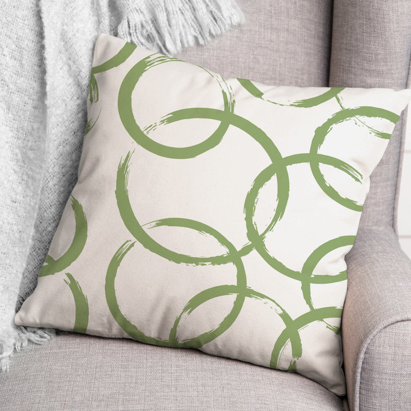 Geometric Outdoor Reversible Throw Pillow, Green