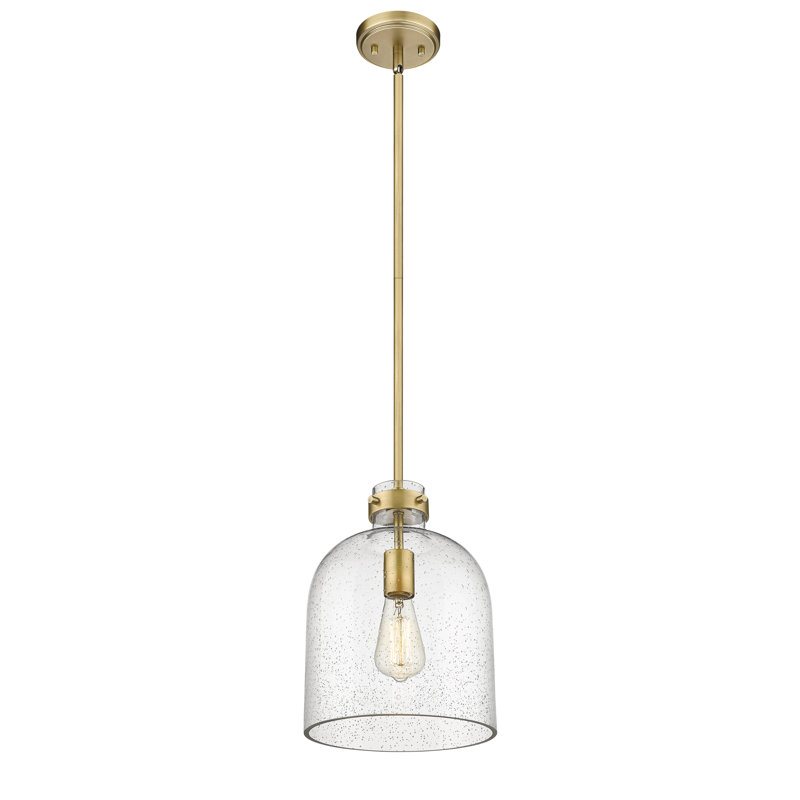 Walpole 1 - Light Candle Style Pendant, Rubbed Brass, 13" H x 9.5" W x 9.5" D
