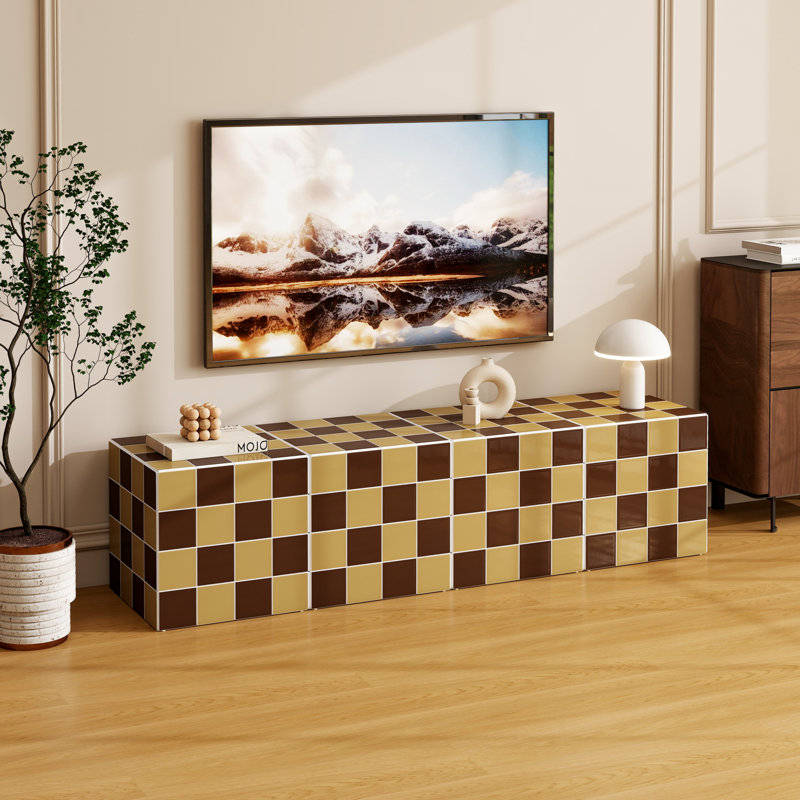 Table d'appoint cubique carrée moderne de 40,5 cm et table basse en MDF avec finition imitation tuile pour petits espaces