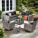 Baili 7 - Person Outdoor Wicker/Rattan Sectional Seating Group with Swivel Chairs, Modern Modular Conversation Set with Cushions