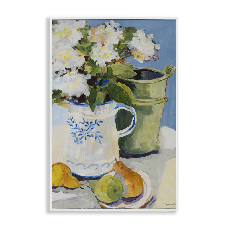 Pichet de fleurs, giclée de natures mortes, design par Jane Slivka, H 18 po x l 12 po