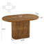 Table de salle à manger ovale en bois 47,24 "avec base à rayures verticales en bois pour la salle à manger et la cuisine