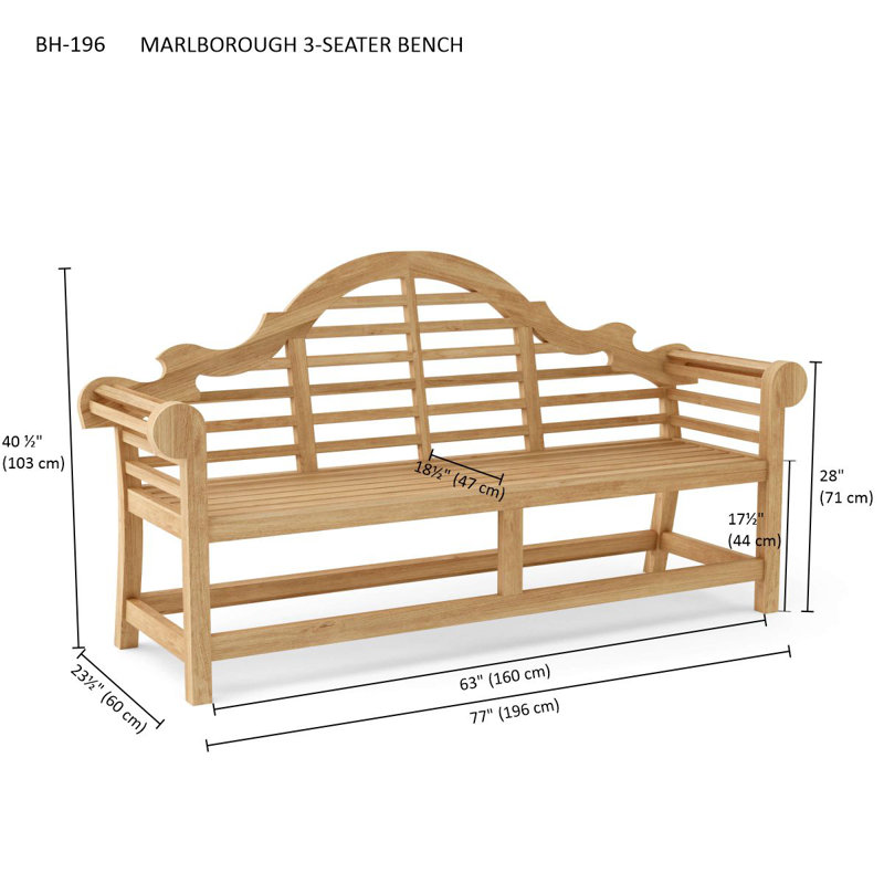 Marlborough Teak Garden Bench