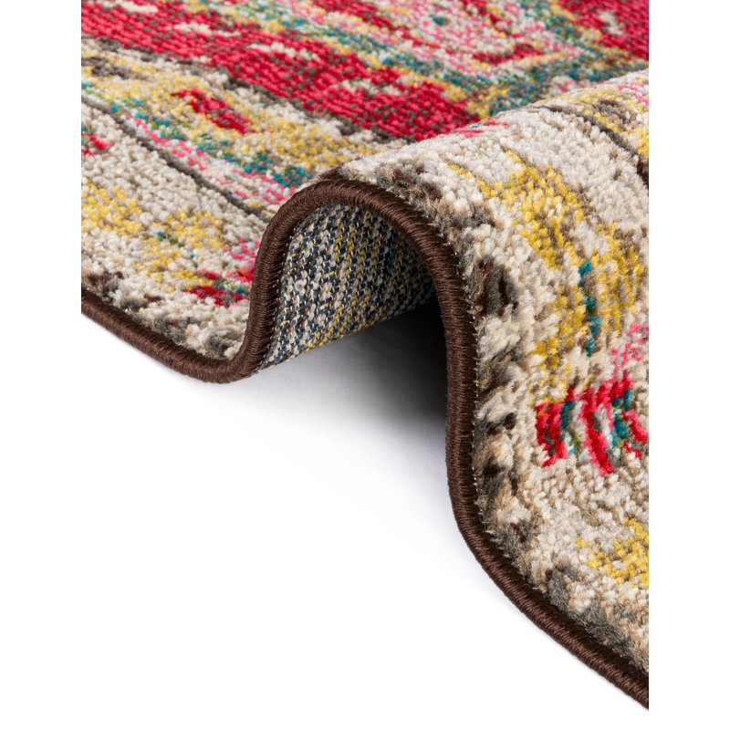 Tapis brun / crème Lonniet Southwestern, Rectangle 3 pi 3 po x 5 pi 3 po